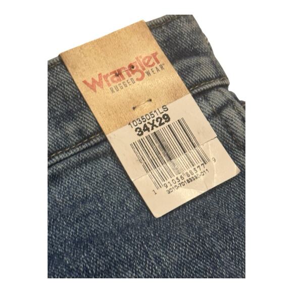 NWT Wrangler Jeans Men 34X29 Relaxed Fit Flex Denim Blue Straight Leg Western - Picture 3 of 7